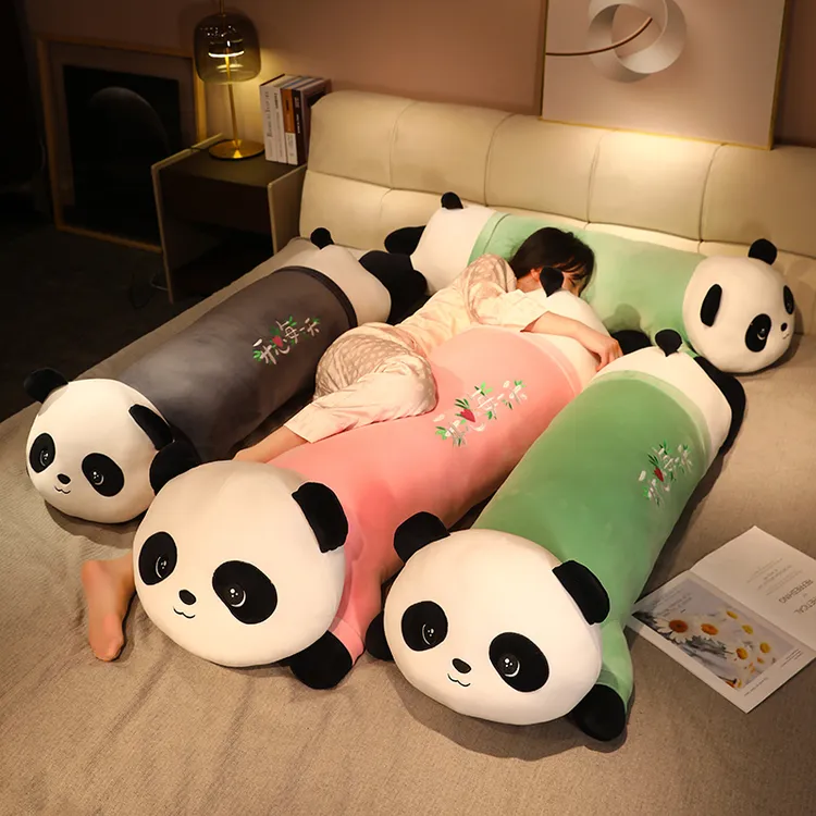 可爱熊猫长条抱枕公仔毛绒玩具女生夹腿侧睡布娃娃玩偶圣诞节礼物