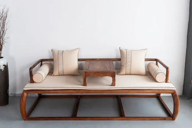 风情罗汉床新中式家用客厅简约实木茶室 长200*宽85*高65*坐高39