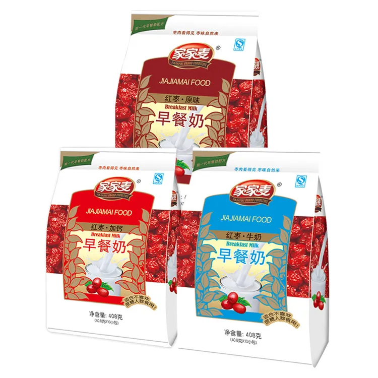 家家麦红枣原味早餐奶408g营养红枣牛奶豆奶粉10小包早餐冲饮袋装