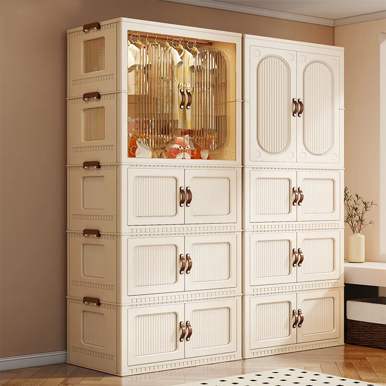 免安装双开门收纳柜置物柜成人婴儿衣柜家庭出租房衣物棉被收纳柜