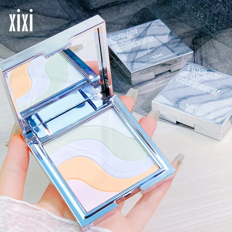 Y xixi轻柔无暇定妆粉饼五色蜜粉饼提亮肤色控油防水不脱妆