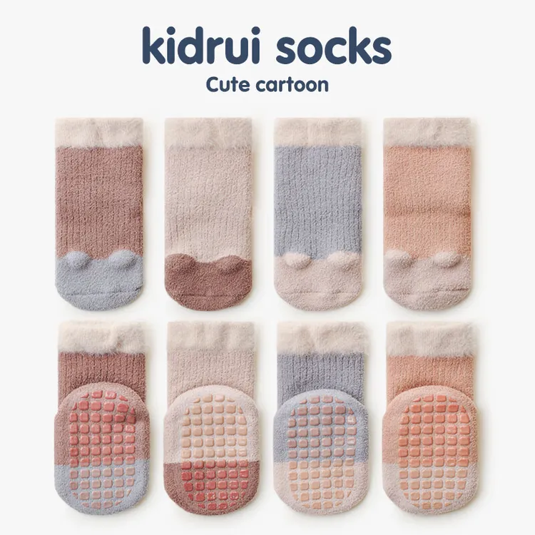 喜得瑞婴儿地板袜秋冬加厚加绒中筒袜可爱男女宝宝隔凉防滑学步袜