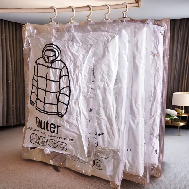 家用真空压缩袋 衣物棉被整理袋大号抽真空袋可挂式羽绒服收纳袋