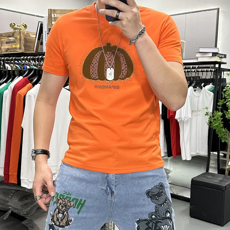 冰丝短袖T恤男潮牌网红款时尚个性短袖男款爆款2024新款夏季半袖