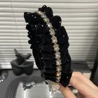 E3933 新款黑色褶皱发箍女高颅顶压发头箍百搭发卡子宽边脸小洗脸