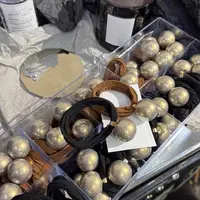  布艺发饰 E2466  简约气质早秋灰色优雅珠珠发绳 发圈