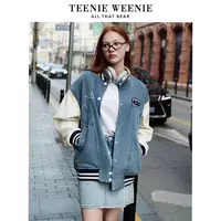 【赵老板专属】TeenieWeenie小熊女装24新款撞色棒球牛仔外套女0381