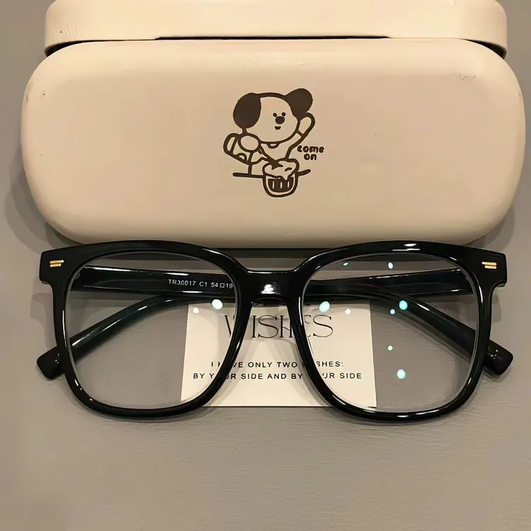 新款大框素颜神器亮黑框防蓝光近视眼镜方圆脸显瘦百搭可配度数文