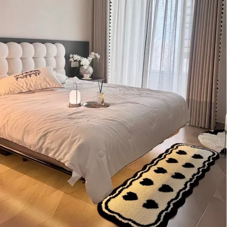 爱心地毯卧室床边毯长条床前脚垫毛绒飘窗垫儿童房客厅沙发地垫