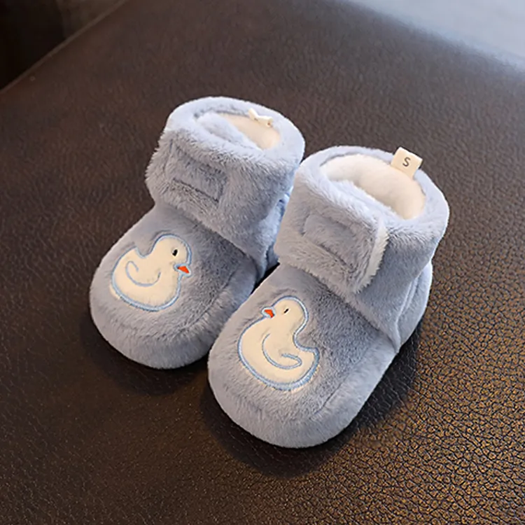 秋冬新生婴儿0-1岁男女宝宝棉鞋加绒厚3-6到12月保暖防滑学步防掉