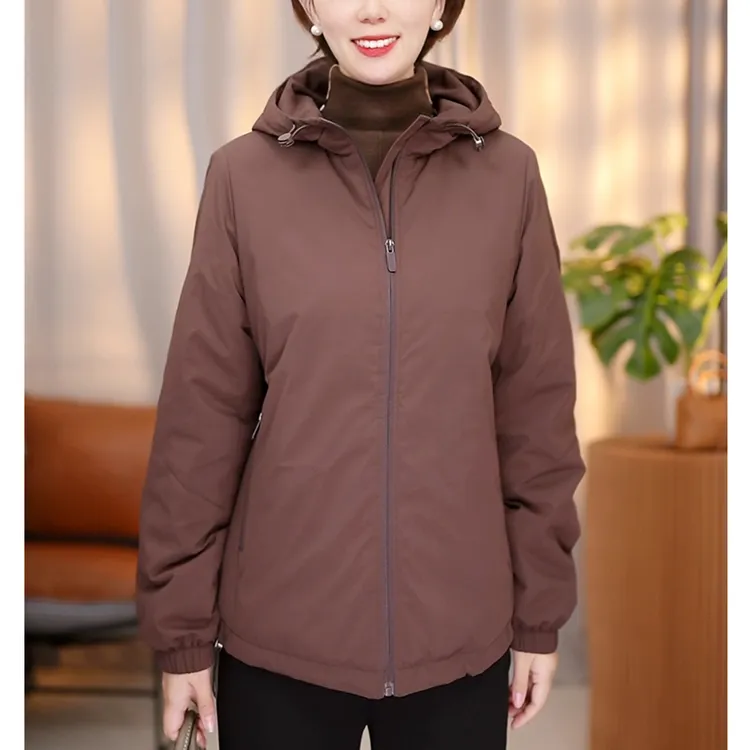 冬季新款气质百搭连帽棉衣时尚显瘦棉服2629