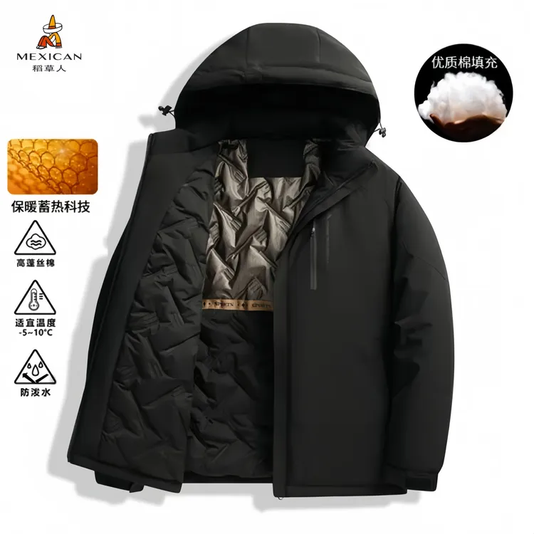 稻草人秋冬季冲锋棉服防水防风时尚外套男女同款加厚保暖新款外套