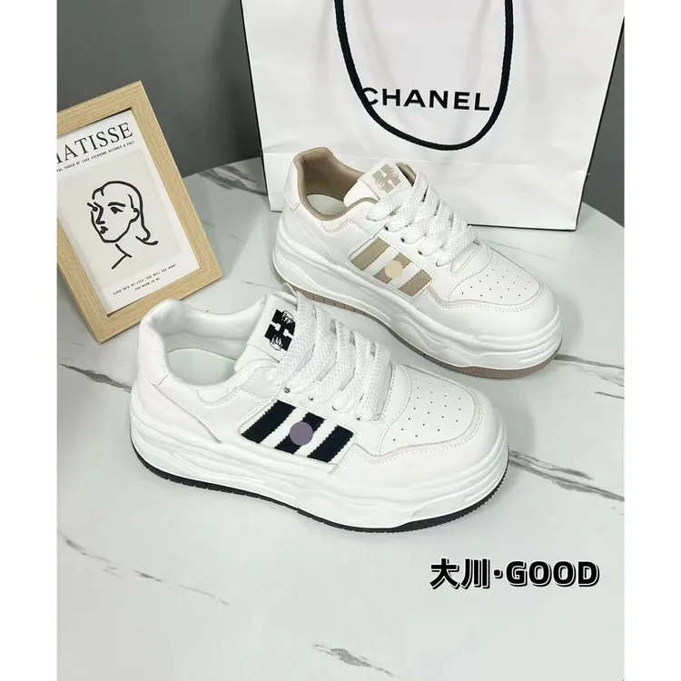 【白鹭视频】增高小白鞋女2024春季新款轻便系带休闲运动板鞋D258