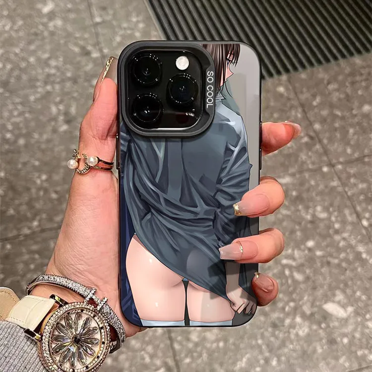 二次元女孩适用苹果16/15手机壳iphone14Promax磨砂13软12防摔11x
