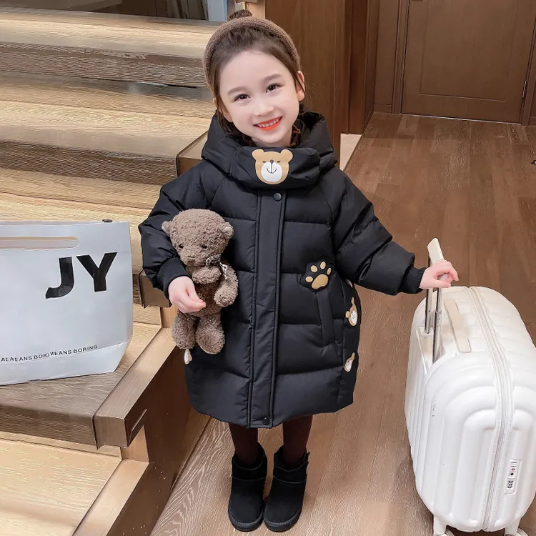 女宝宝冬装棉袄洋气加厚女童保暖棉服外套中长款冬季儿童棉衣韩版