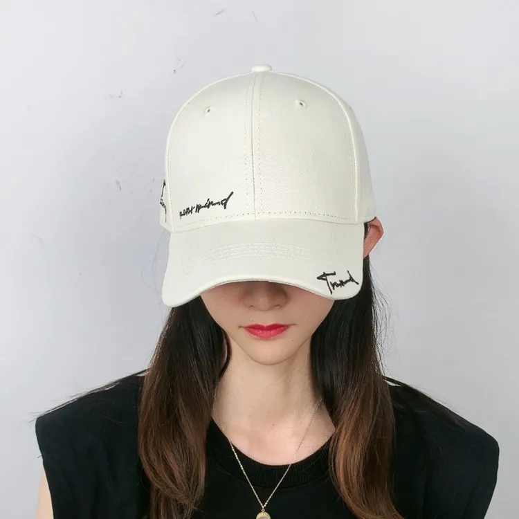 2024春天韩版个性范设计简约百搭时尚大帽檐硬顶高品质棒球帽ins