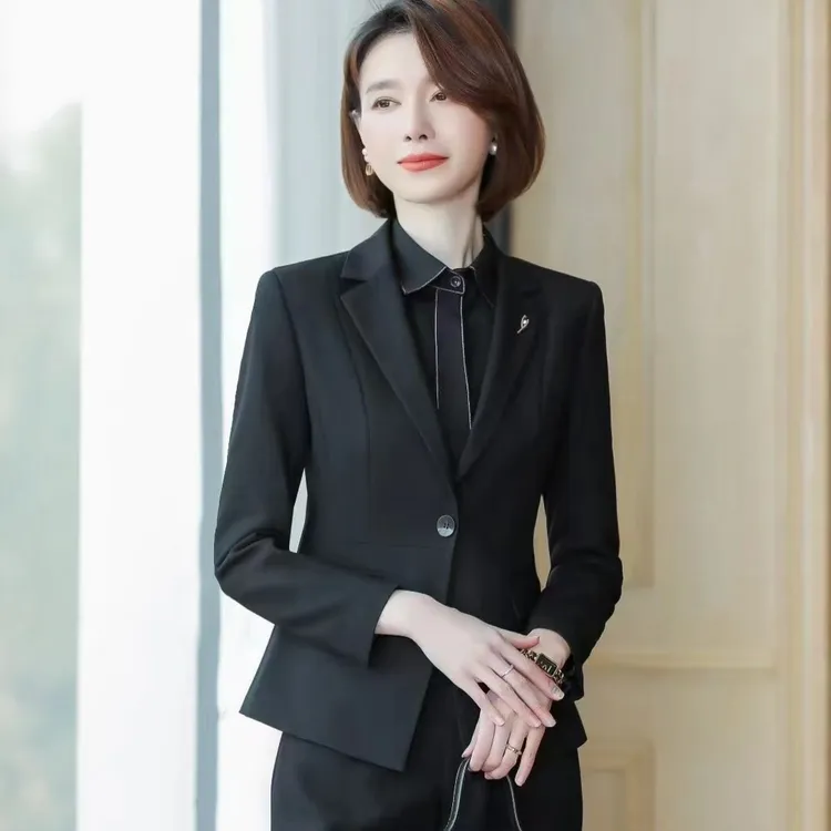 2023款女士西装套装白领职业装气质百搭西服修身黑色商务时尚面试