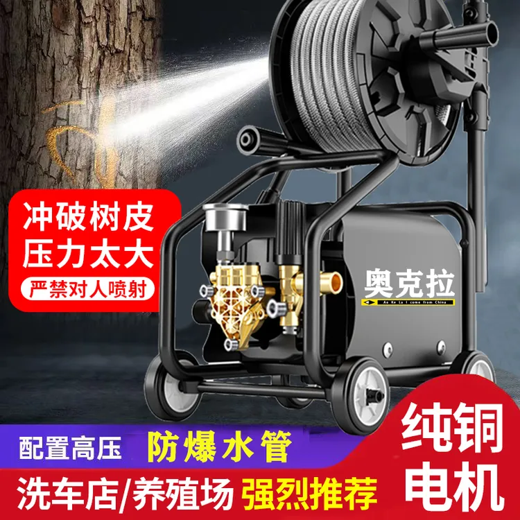 商用机220V插电家用大功率水枪高压水泵洗车枪高压水枪