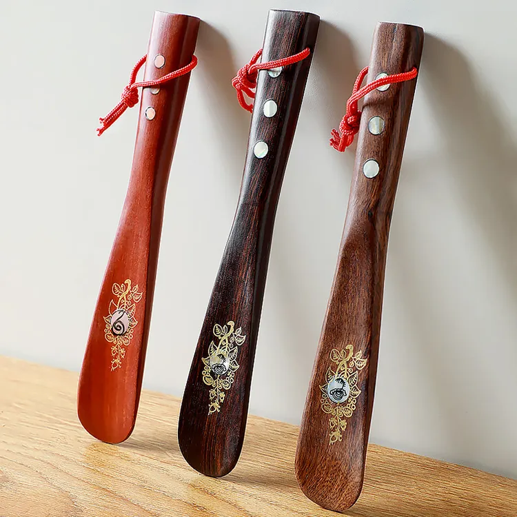 实木鞋拔子长柄提鞋器长把家用小随身辅助器鞋扒子鸡翅木穿鞋神器