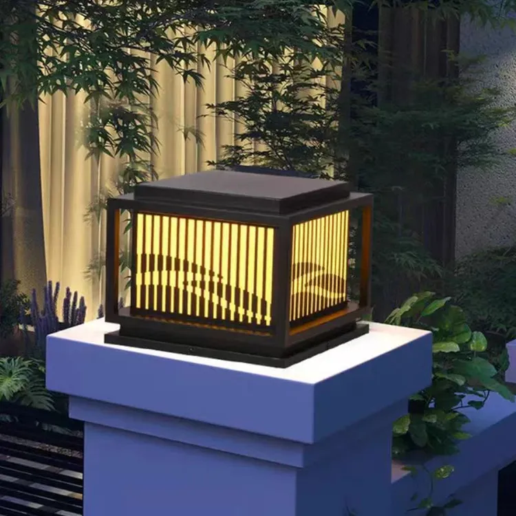 户外防水景观室外别墅柱头灯新中式太阳能大门灯围墙灯超亮防锈