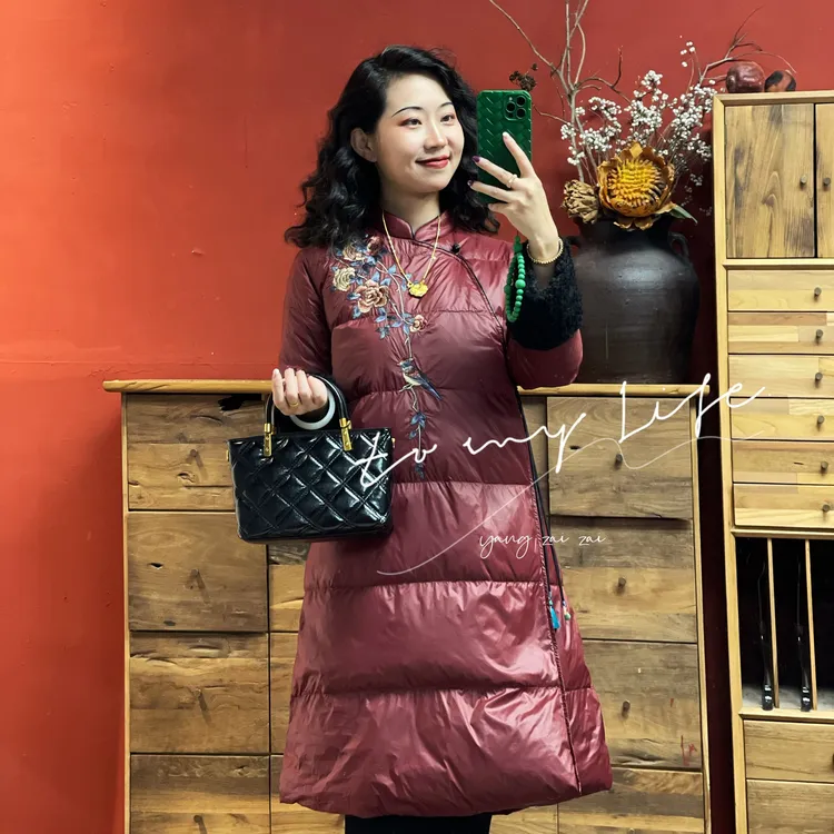 羊在在【鸟语花香】民族风刺绣羽绒服中式防寒外套YRF24YL0973