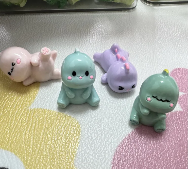 直播拆+对对碰 3.5cm 树脂小恐龙玩具摆件 创意DIY摆件