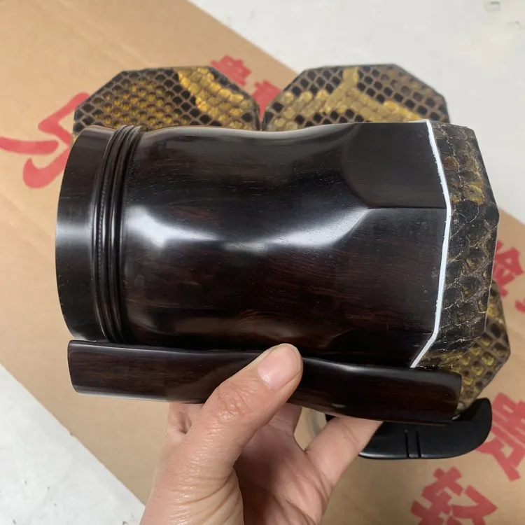 老料黑檀扁八角琴筒