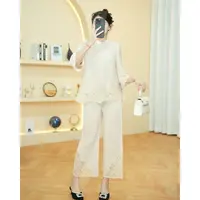 【欧洲站】UU097套装高端褶皱开衫两件套