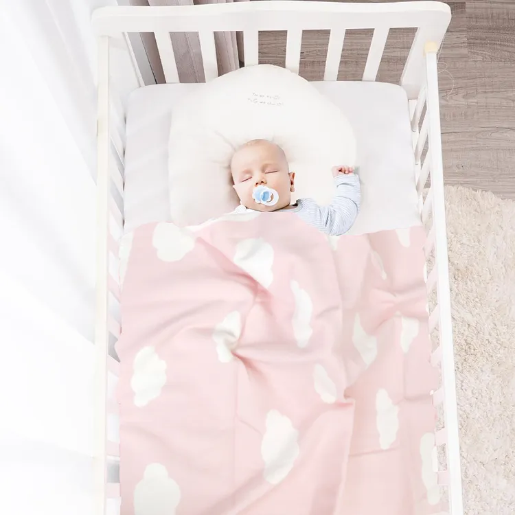 四季通用婴儿纯棉毯新生儿印花保暖盖毯宝宝空调拉绒柔软小棉毯