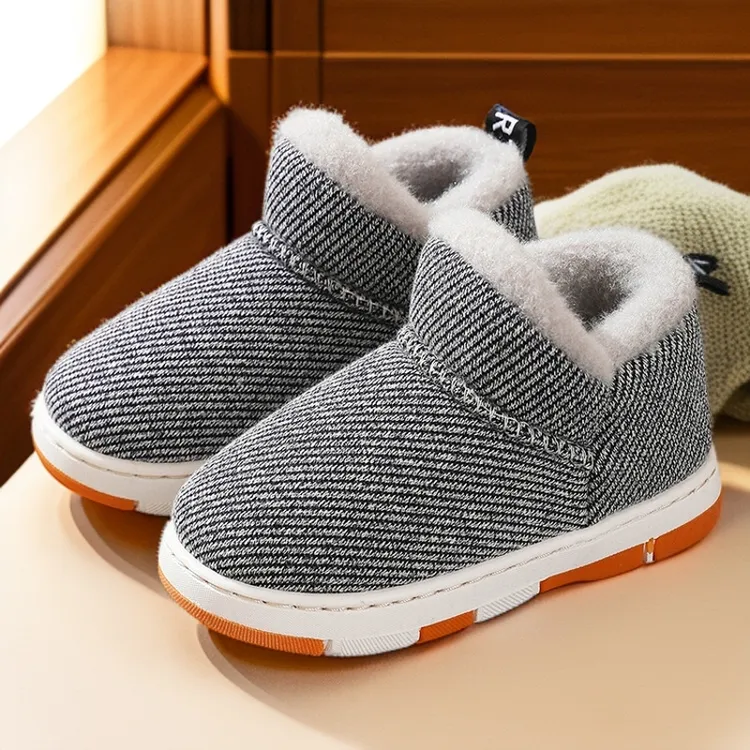 外穿宝宝儿童棉拖鞋厚底居家防滑加绒保暖冬季包跟加厚毛绒棉鞋