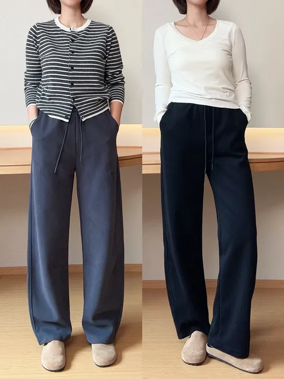 【冬季加绒卫裤】松紧腰舒适镰刀版型卫裤 遮胯显瘦休闲裤女