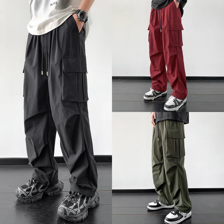 巅峰拓夏季女同款裤子男工装裤休闲裤潮牌宽松直筒裤速干阔腿长裤