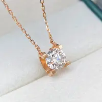 【六言精选】【1克拉】0096玫瑰金【仙女】牛头套链18K金镶嵌钻石
