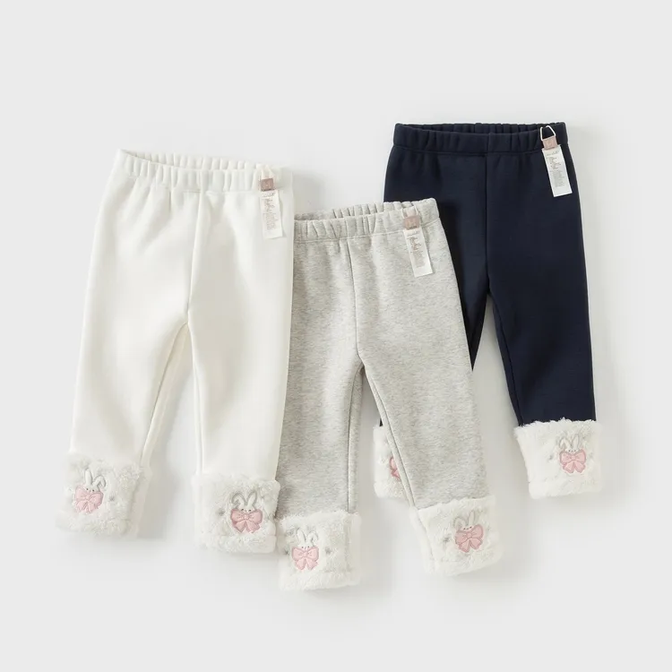 【薄绒】10度穿戴维贝拉儿童秋冬薄绒女童裤子女宝宝洋气抓绒弹力百搭打底长裤