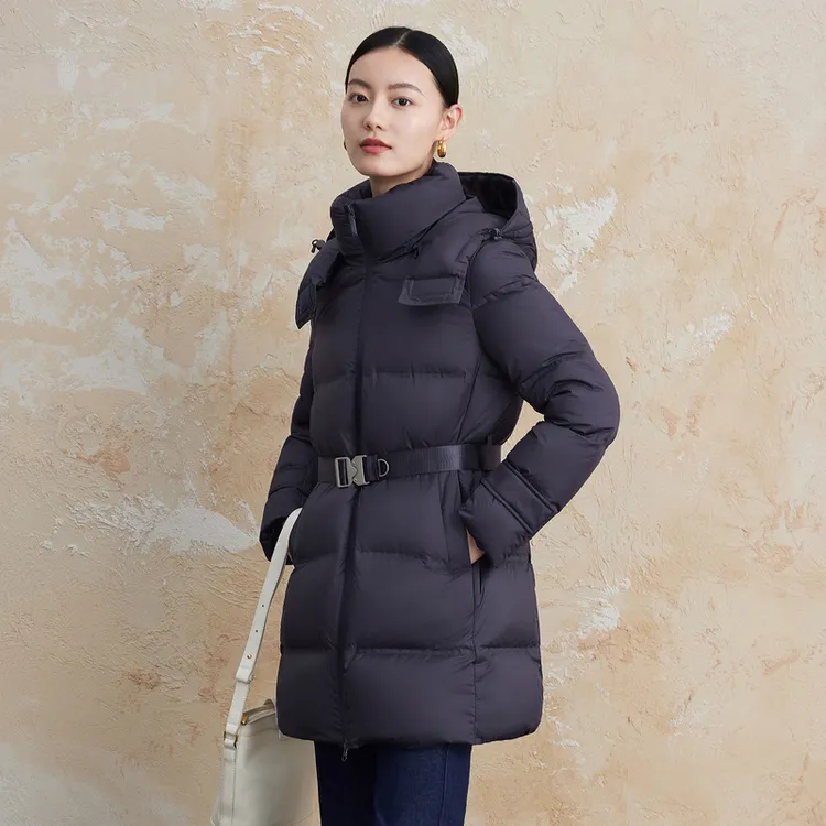 FINITY羽绒服宽松羽绒服时尚户外女士连帽中长款加厚保暖女款运动