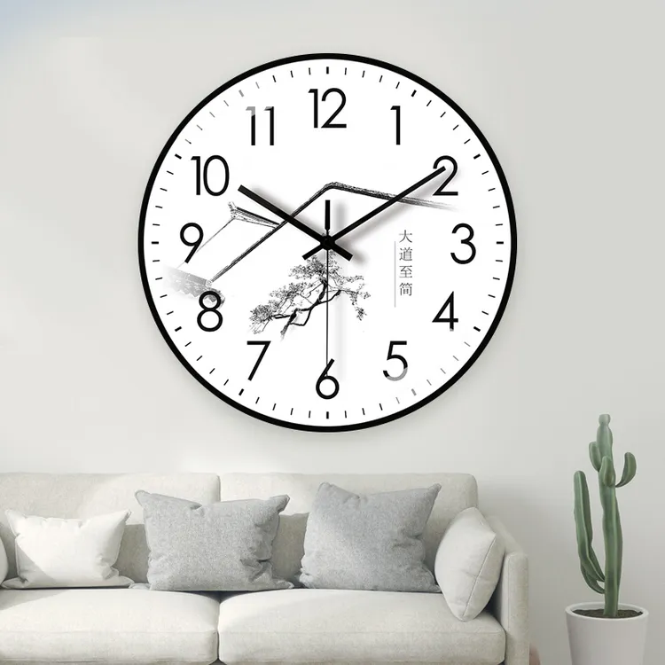 荣科客厅家用简约静音挂钟北欧时尚挂表现代创意时钟个性石英钟表