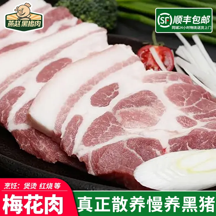 燕赵黑猪肉有机黑猪梅花肉真正散养慢养500天散养生态黑猪黑毛猪