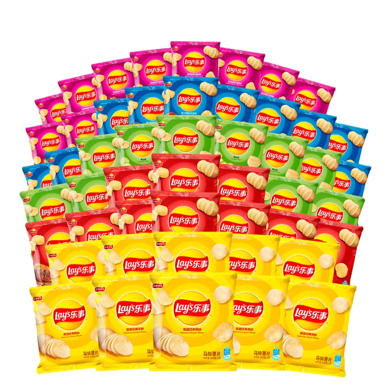 Lay’s/乐事薯片原切12g/45g/75g 原味烧烤黄瓜青柠味零食追剧自营