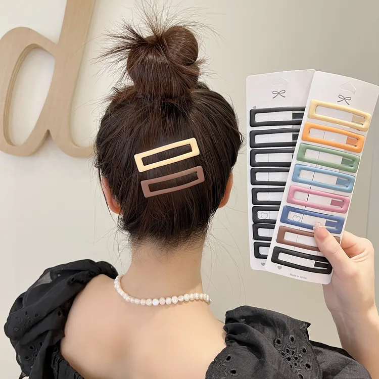 铁合金发饰 磨砂碎发夹简约碎发夹可爱彩色发卡