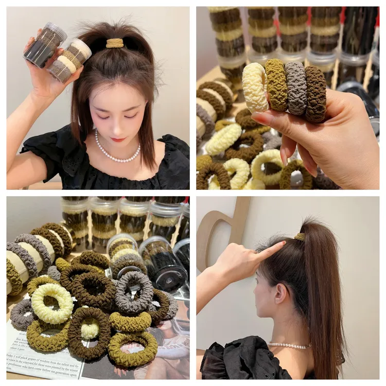 升级加粗加厚高弹爆米花发绳发圈扎高马尾头绳耐用不伤发