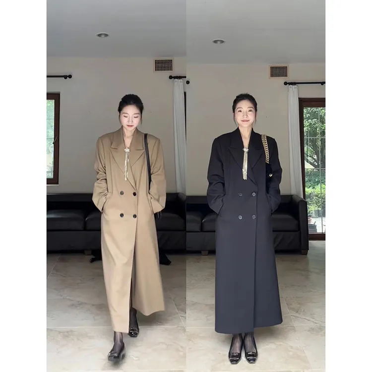 郭九九呢 女明星秋冬宽肩廓形气质高级感西装大衣风衣G923T01030