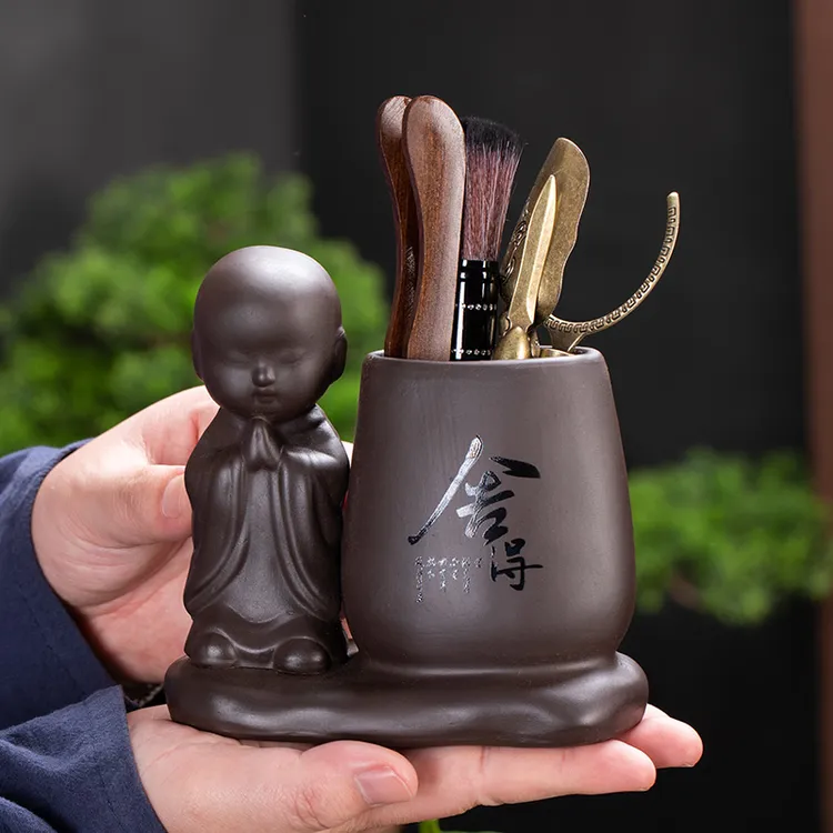 紫砂茶具配件六君子简约大全茶台摆件茶针茶夹茶勺养壶笔泡茶工具
