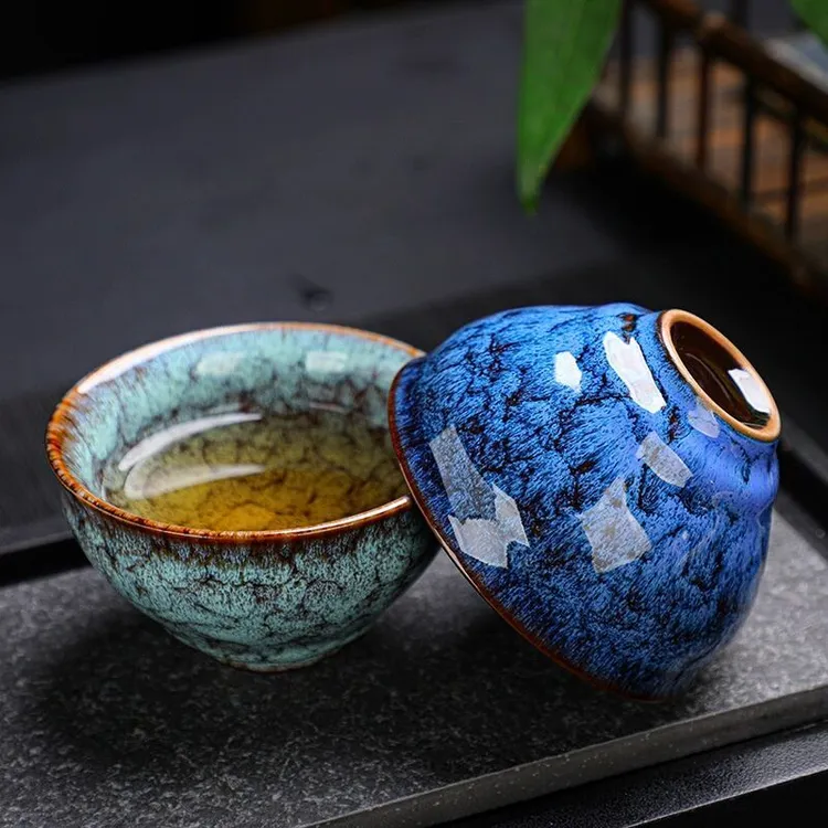 茶杯特价茶具窑变五行杯天目釉大号颜色陶瓷品茗杯单个主人杯家用