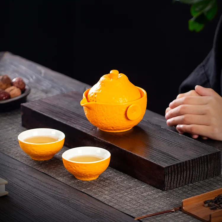 创意防烫功夫茶具简约家用茶壶客厅办公室茶杯陶瓷泡茶小型便携式