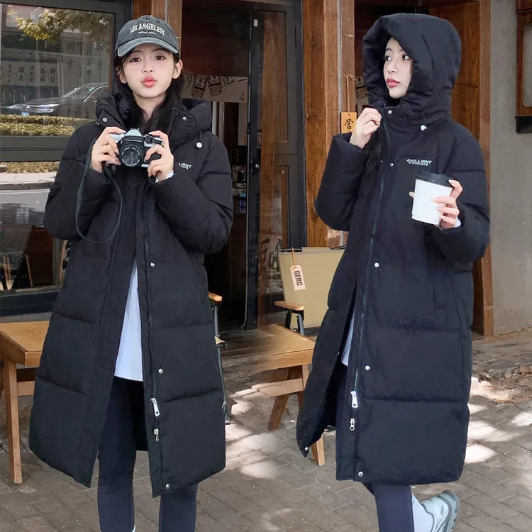 棉衣棉服女中长款新款加厚韩系温柔风棉衣冬装外套女大码时尚情侣