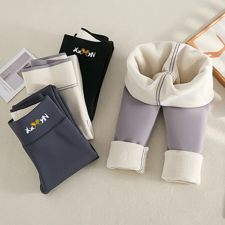 女童加绒鲨鱼裤冬季儿童韩版长裤子外穿女孩中大童加厚保暖打底裤