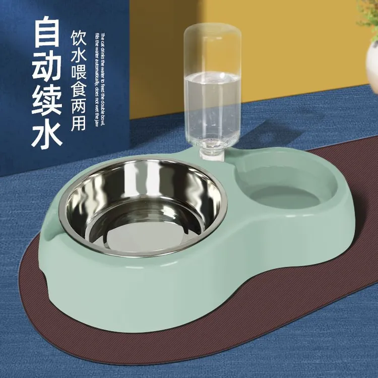 猫碗双碗自动饮水狗碗不锈钢食盆泰迪饭盆宠物喝水狗狗猫咪用品