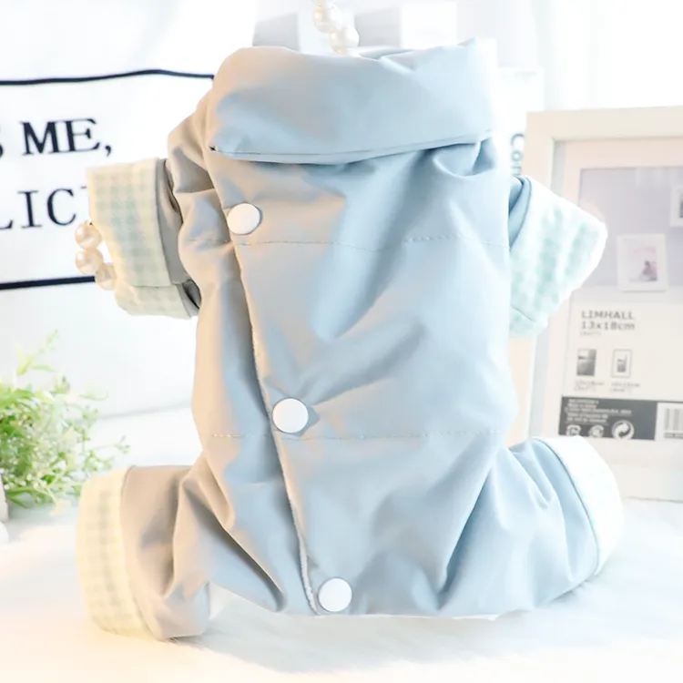 狗狗衣服秋冬装厚款四脚背部开扣棉衣简约帅气小型犬泰迪宠物4929