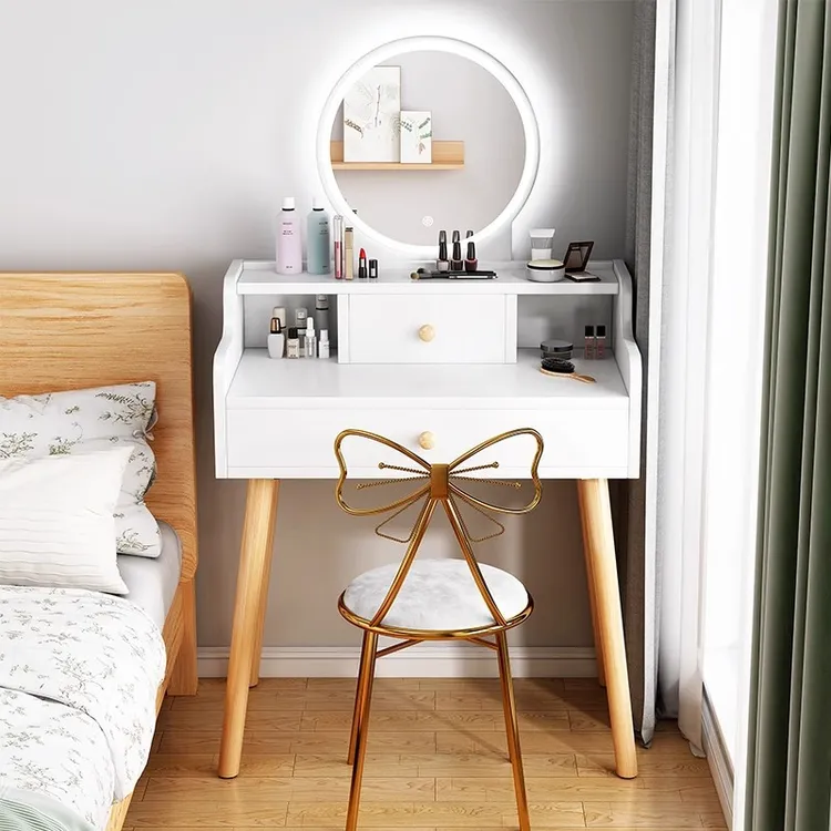 梳妆台卧室现代简约小户型简易化妆桌出租房主卧ins风小型化妆台