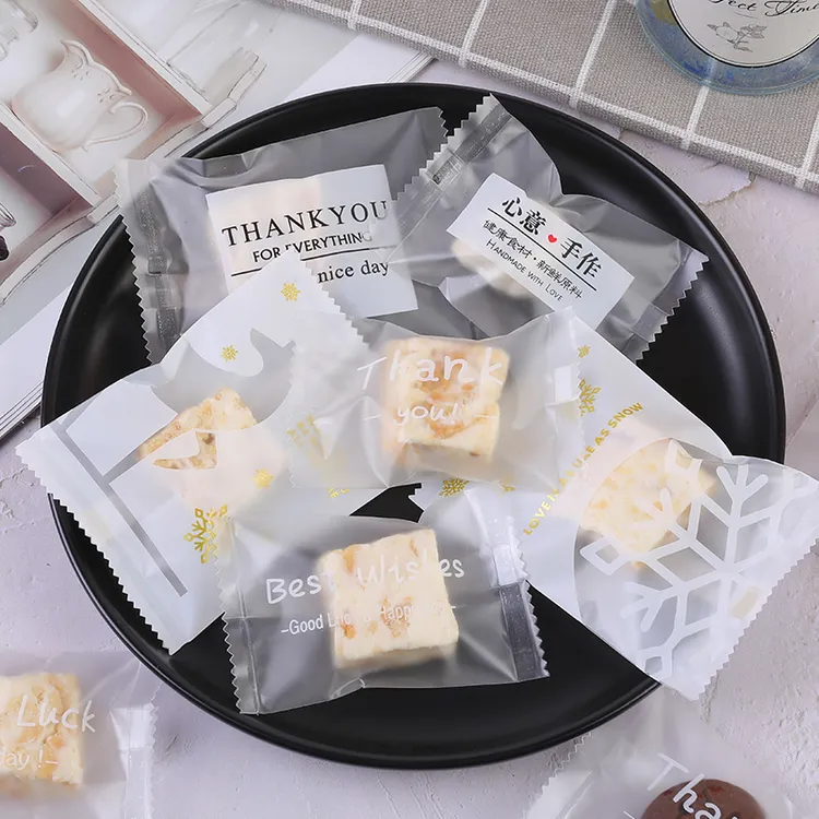 雪花酥包装袋磨砂 ins风饼干袋曲奇奶枣烘焙小饼干一次性机封袋子